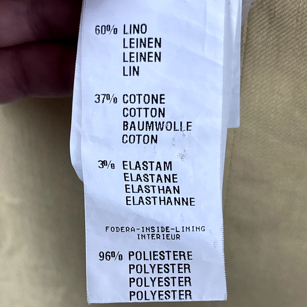 Fabiana Filippi Linen Blend Dress Womens XS Yellow Midi Sleeveless V-Neck Italy - Picture 14 of 15